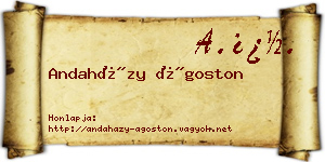 Andaházy Ágoston névjegykártya